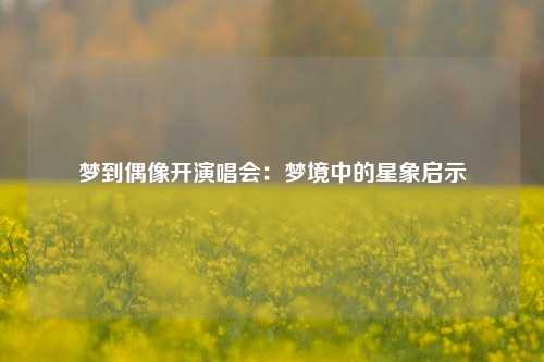 梦到偶像开演唱会：梦境中的星象启示